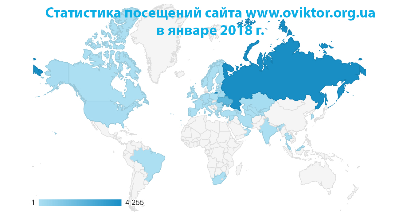 Статистика посещений сайта в январе 2018 года