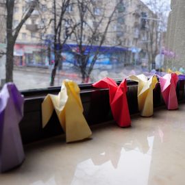 Бумажные ангелы, которые были сделаны на праздник святителя Николая Празднование Рождества Христова, 7.01.2014 г.
