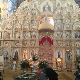 Убранство Преображенского собора Почаевской лавры, мощи Амфилохия Почаевского Паломническая поездка в Почаев. 30.12.2015-03.01.2016 г.