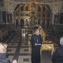 Как обычно, дальней дороге предшествовал молебен, после которого батюшка произнес напутственное слово Паломническая поездка в Почаевскую лавру. 30.12.2017 - 03.01.2018 г.