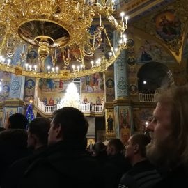 Вечерня в Преображенском соборе Почаевской лавры Паломническая поездка в Почаевскую лавру. 30.12.2018 - 03.01.2019 г.
