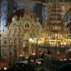Вечерня в Преображенском соборе Почаевской лавры Паломническая поездка в Почаевскую лавру. 30.12.2018 - 03.01.2019 г.