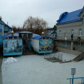 Воды в бассейне при источнике в этом году почти нет... Паломническая поездка в Почаевскую лавру. 30.12.2018 - 03.01.2019 г.