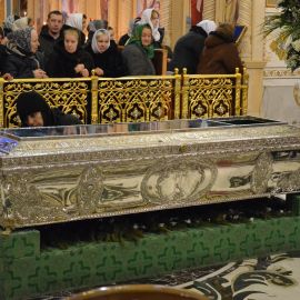 Рака с мощами преподобного Амфилохия Почаевского Паломническая поездка в Почаевскую лавру. 30.12.2018 - 03.01.2019 г.